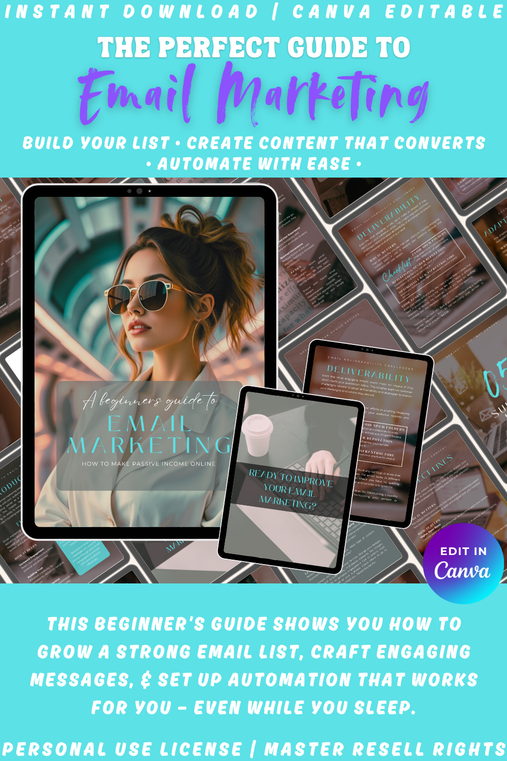 The perfect guide to Email marketing. A beginner's guide to earning passive income online. Available in personal use license and master resell rights. 