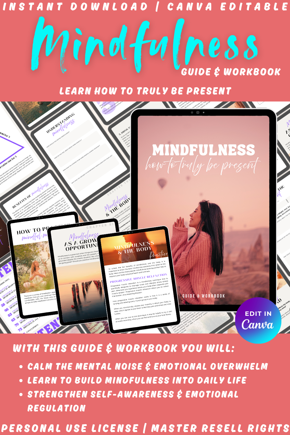 "Mindfulness - how to truly be present". This guide will calm mental noise and emotional overwhelm, teach you to build mindfulness into daily life. 