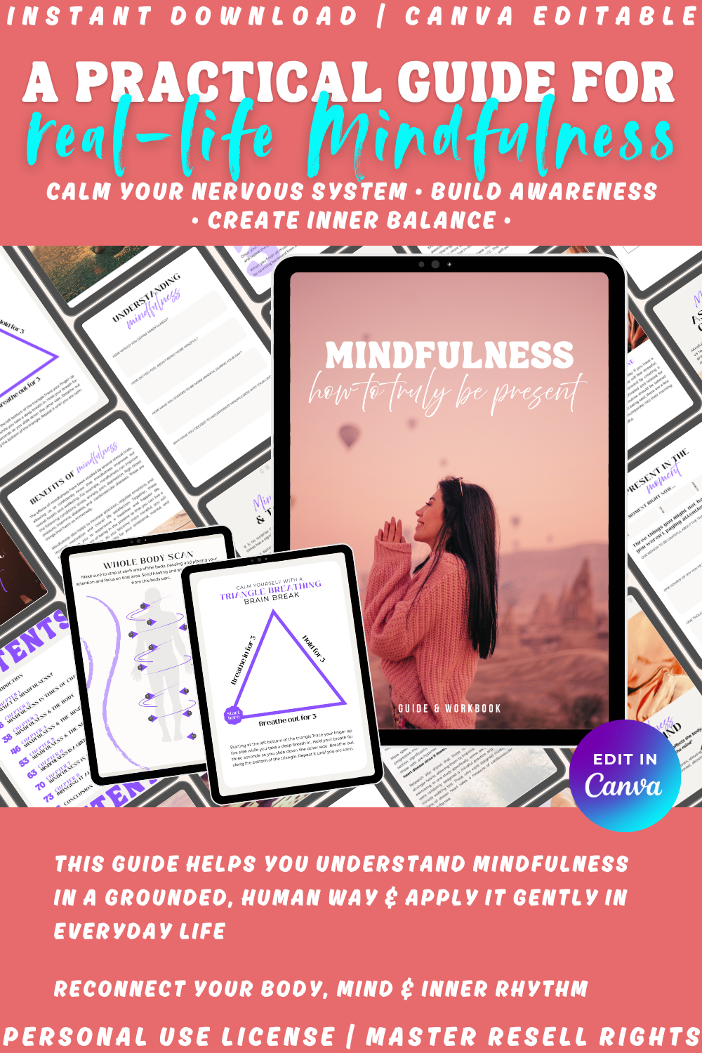 The guide "Mindfulness - how to truly be present", helps you understand mindfulness in a grounded, human way and apply it gently in everyday life. Reconnect your body, mind and inner rhythm with meditation. 
