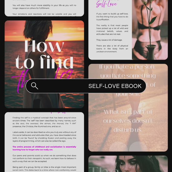Video showcasing previews of the ebook & Workbook "Self-Love, heal your mind, body and soul".