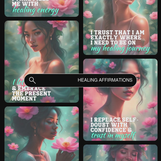 Video showcasing previews of the Healing affirmation card deck. 