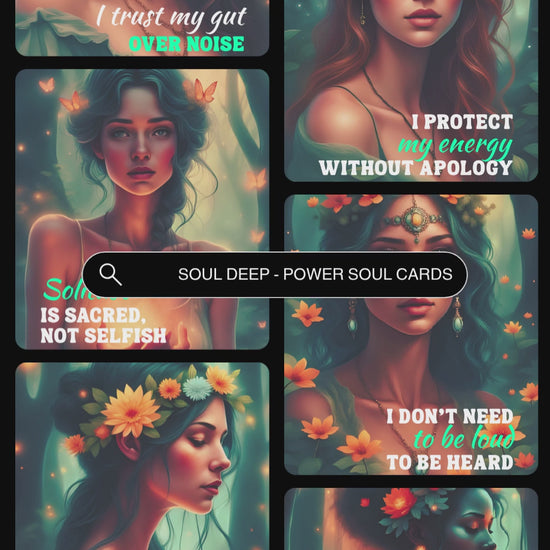 Video showcasing previews of the affirmation cards "Soul Deep".