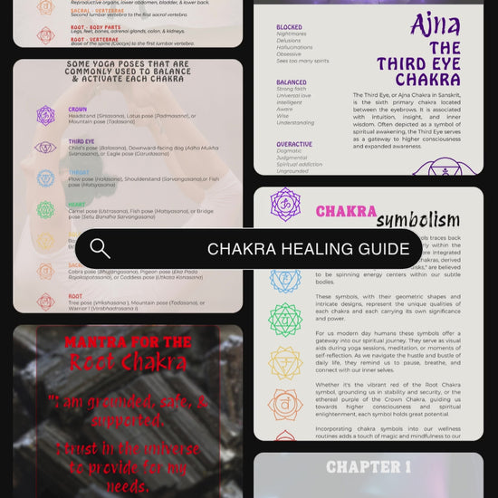 Video showcasing previews of the "Chakra healing - your guide to energy work".
