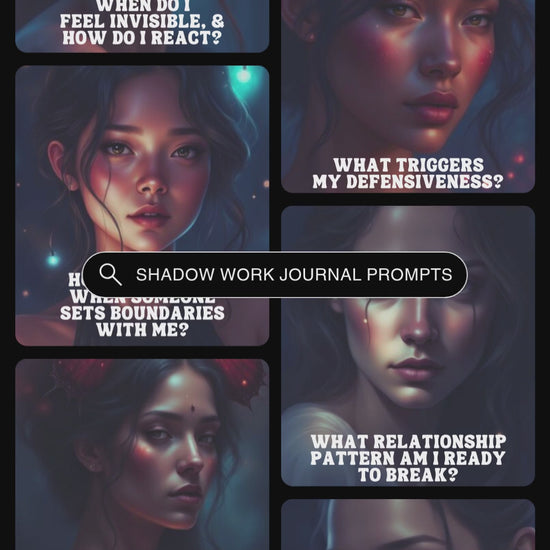 Video showcasing previews of the cards - shadow work journal prompts.