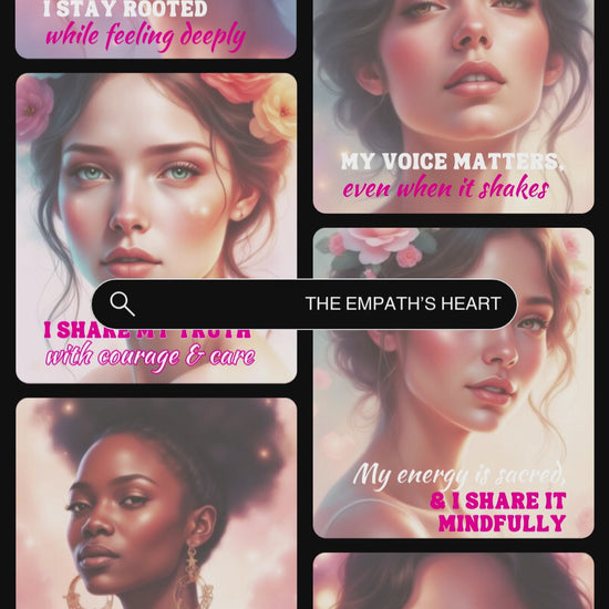 Video showcasing previews of the Empath's Heart affirmation deck.
