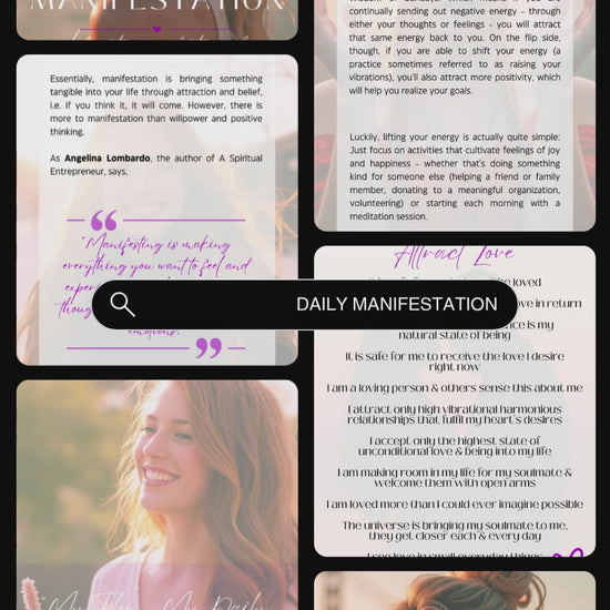 Video showcasing previews from the Daily Manifestation guide. Available with personal use license or master resell rights. 