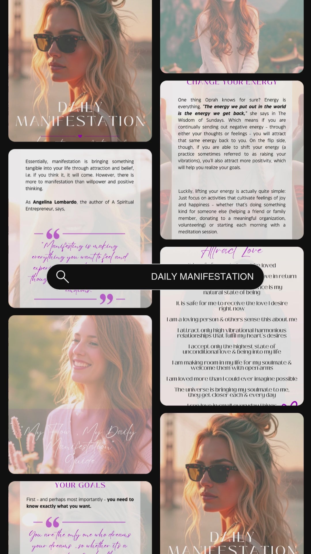 Video showcasing previews from the Daily Manifestation guide. Available with personal use license or master resell rights. 